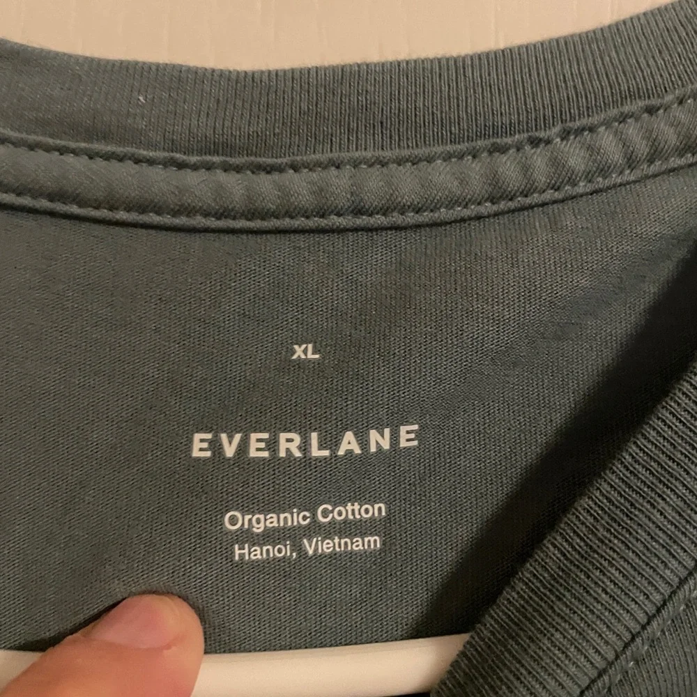 Everlane Mens Organic Cotton Pocket T-Shirt Slate Blue Grey XL Short Sleeve Tee - Picture 5 of 5